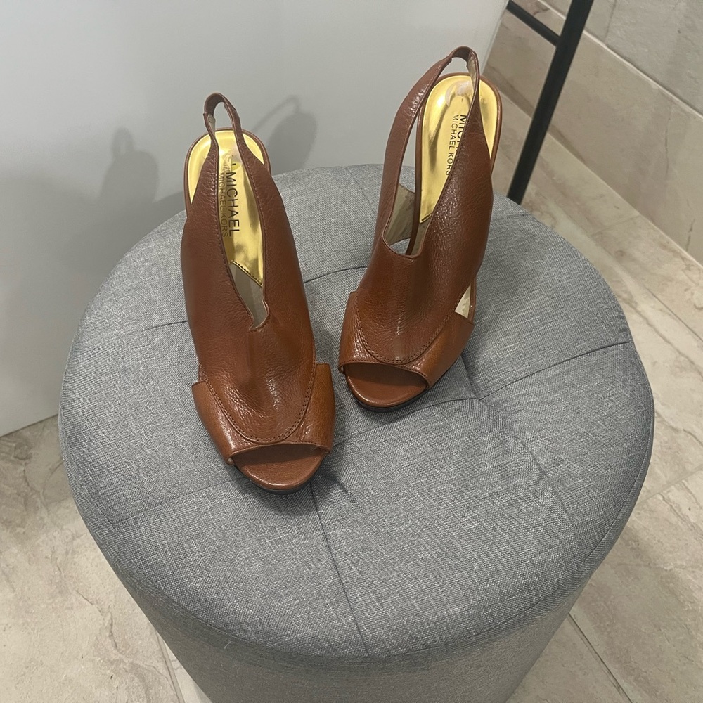 Michael Kors Leather Sling Back Heel